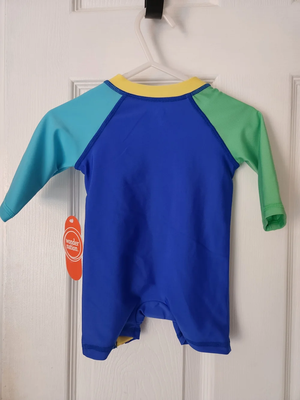 Wonder Nation Baby Sun Suit Swim Suit 0-3M UPF 50+ Colorblock NWT